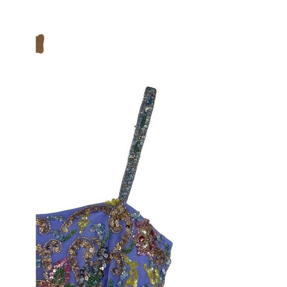 Sherri Hill Purple Fully Beaded Gown Dress Prom Pageant Womens Size 0 - Picture 6 of 16